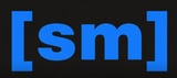 Blue SM logo with square brackets